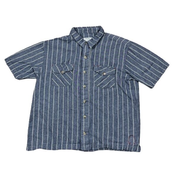 dyer brand san diego men's button up short sleeve shirt Sz Large - Picture 1 of 11